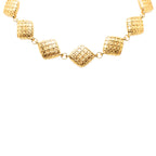 CC Gold Plated Quilted Diamond Necklace