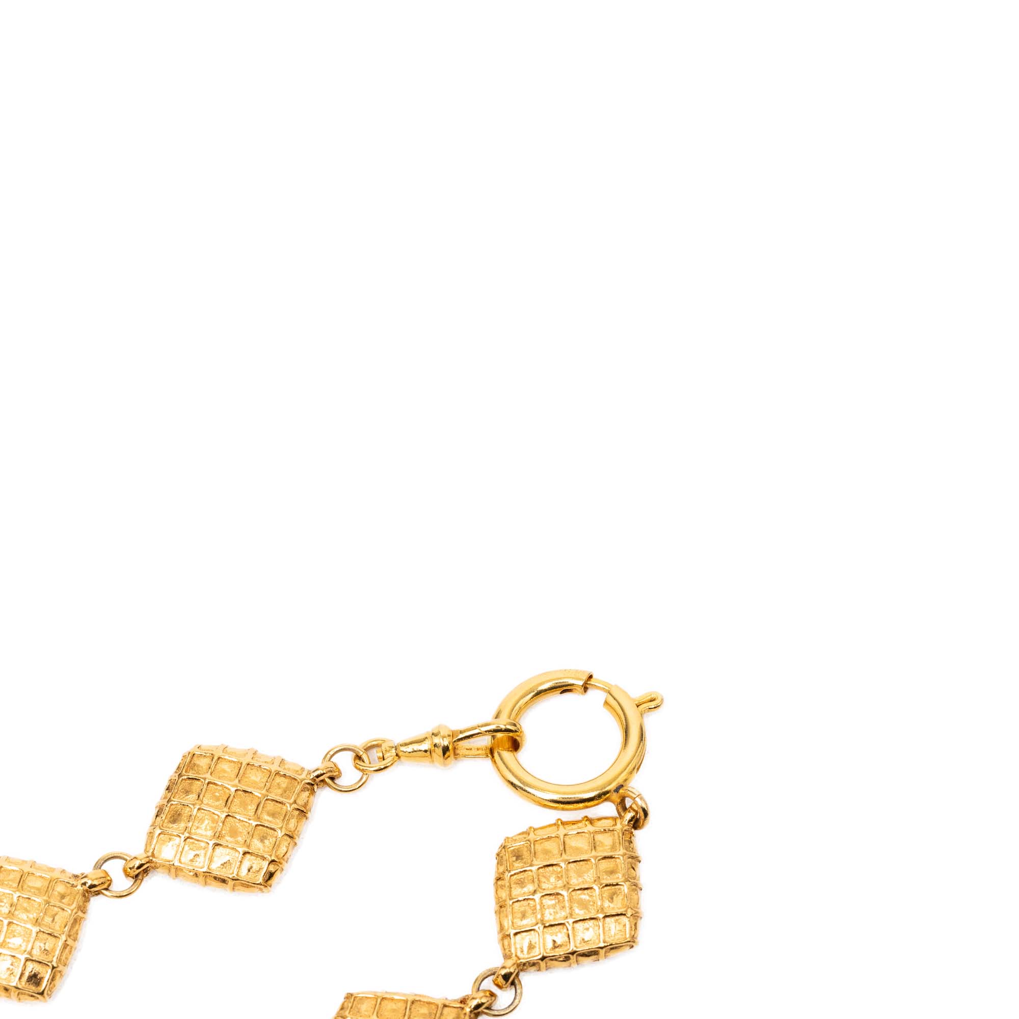 CC Gold Plated Quilted Diamond Necklace