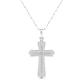 Men's Princess Double Cross Diamond Pendant