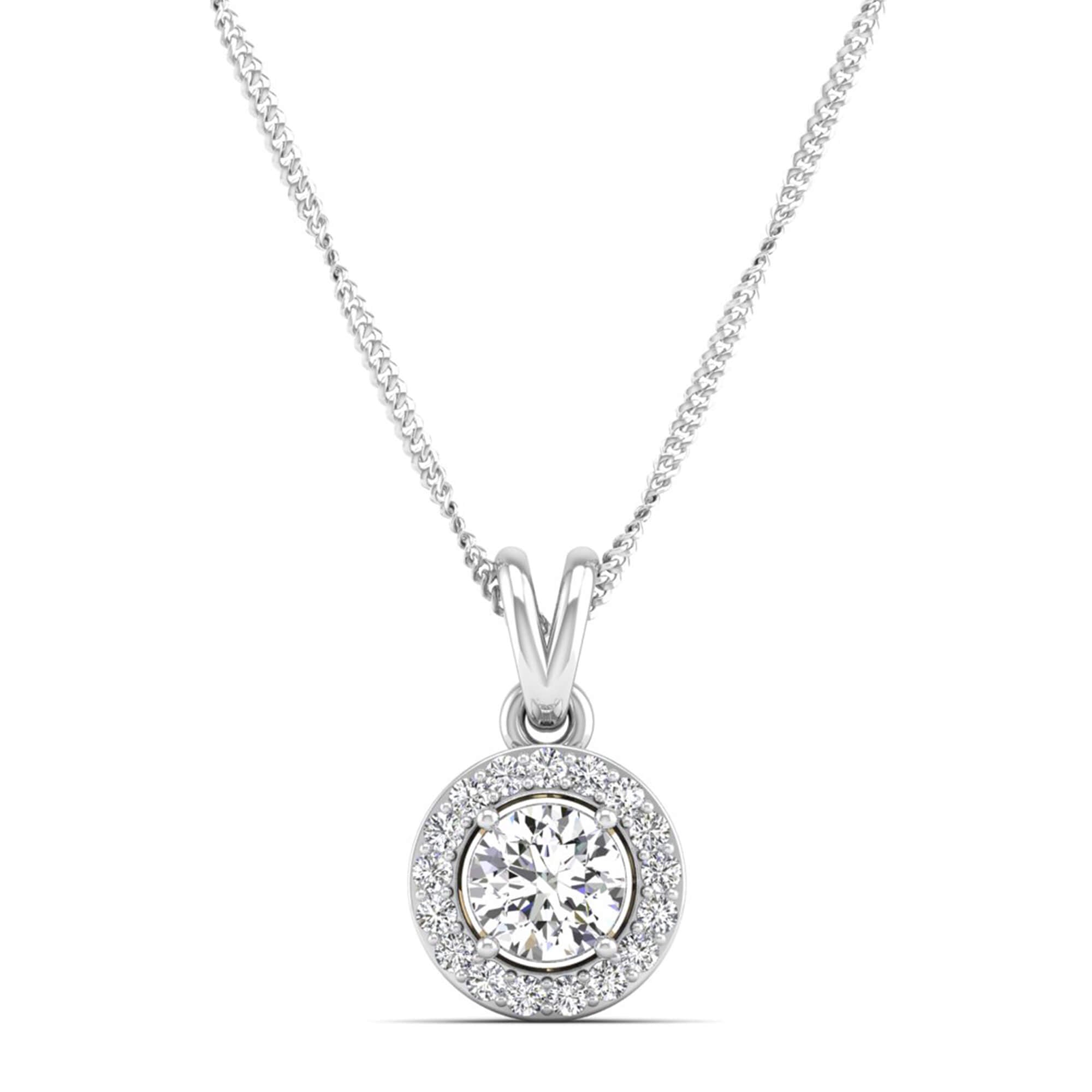 Lab Diamond Halo Pendant