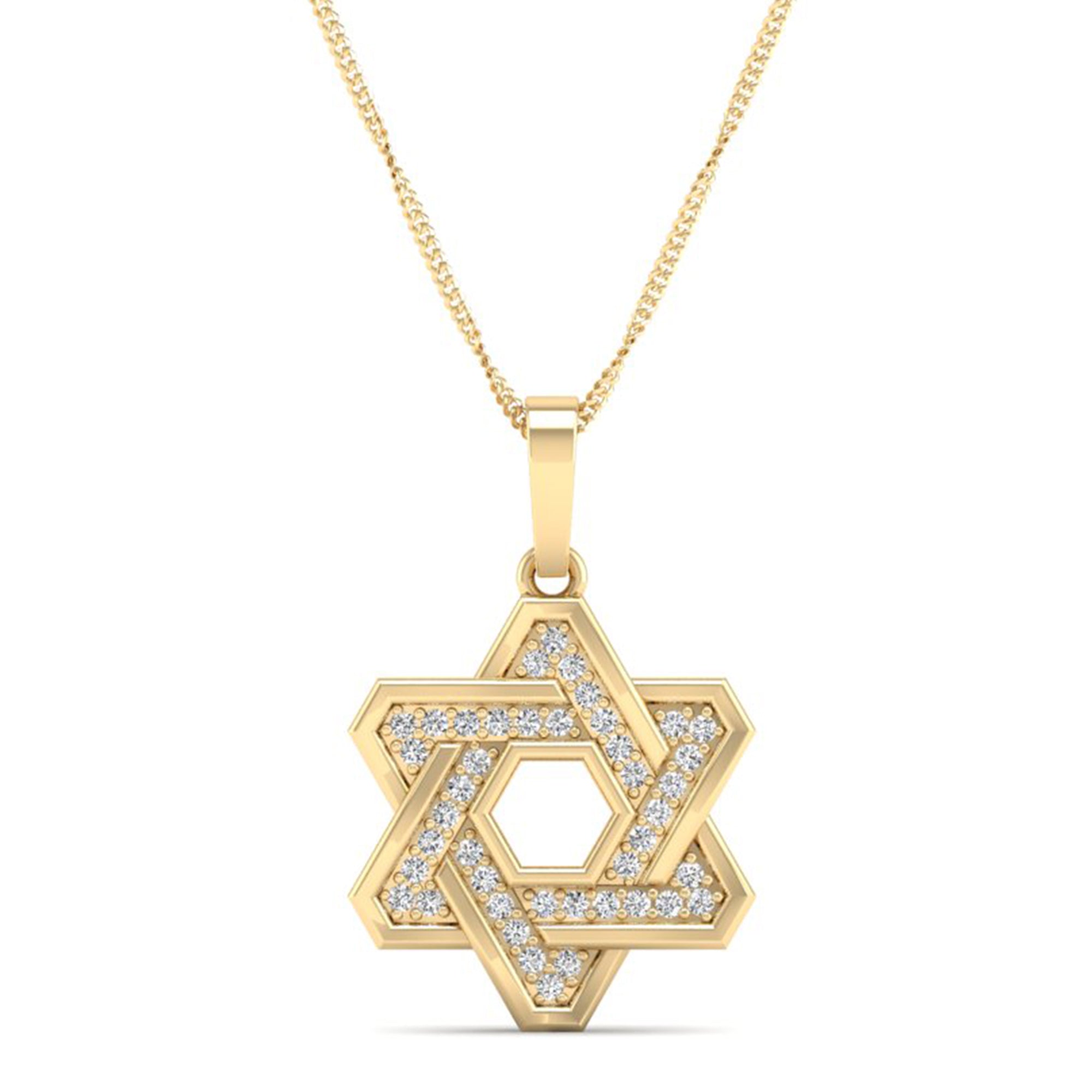 Men's Star of David Diamond Pendant
