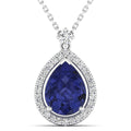 Pear Cut Tanzanite and Diamond Pendant