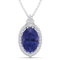 Oval Tanzanite and Diamond Pendant
