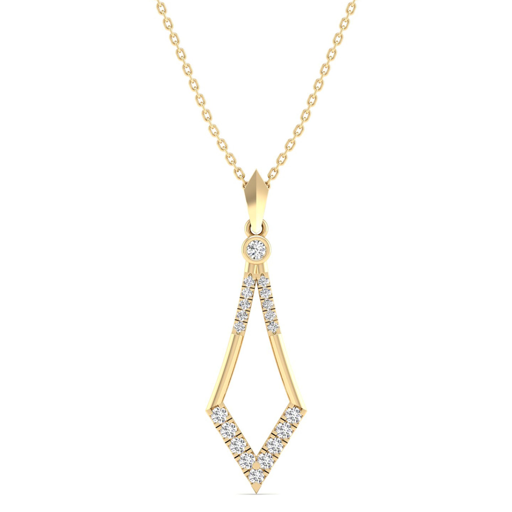 Kite-Shaped Bezel Diamond Pendant