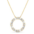 Baguette and Round Diamond Circle Pendant