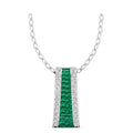 Tapered Emerald and Diamond Pendant