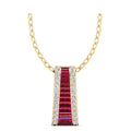 Tapered Ruby and Diamond Pendant