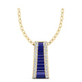 Tapered Sapphire and Diamond Pendant