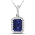 Octagon Tanzanite and Diamond Pendant