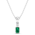 Bezel Emerald and Diamond Petite Pendant