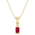 Bezel Ruby and Diamond Petite Pendant