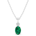 Oval Emerald and Bezel Accent Diamond Pendant