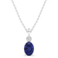 Oval Tanzanite and Bezel Accent Diamond Pendant