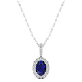 Classic Halo Oval Sapphire and Diamond Pendant