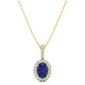 Classic Halo Oval Tanzanite and Diamond Pendant