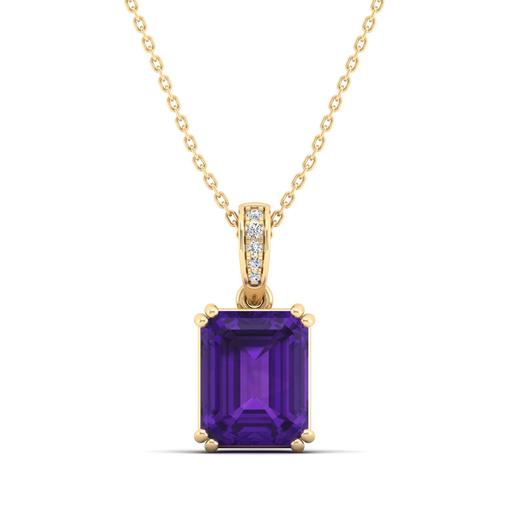 Lyla Amethyst and Diamond Pendant