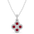 Clover Ruby and Diamond Pendant