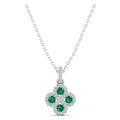 Clover Emerald and Diamond Pendant
