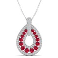 Ruby and Diamond Teardrop Pendant