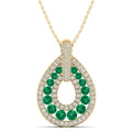 Emerald and Diamond Teardrop Pendant