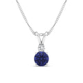 Round Tanzanite and Diamond Pendant