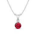 Round Ruby and Diamond Pendant