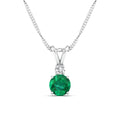 Round Emerald and Diamond Pendant