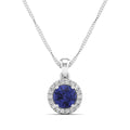 Classic Round Tanzanite and Diamond Pendant
