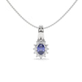 Oval Tanzanite and Lab Diamond Pendant