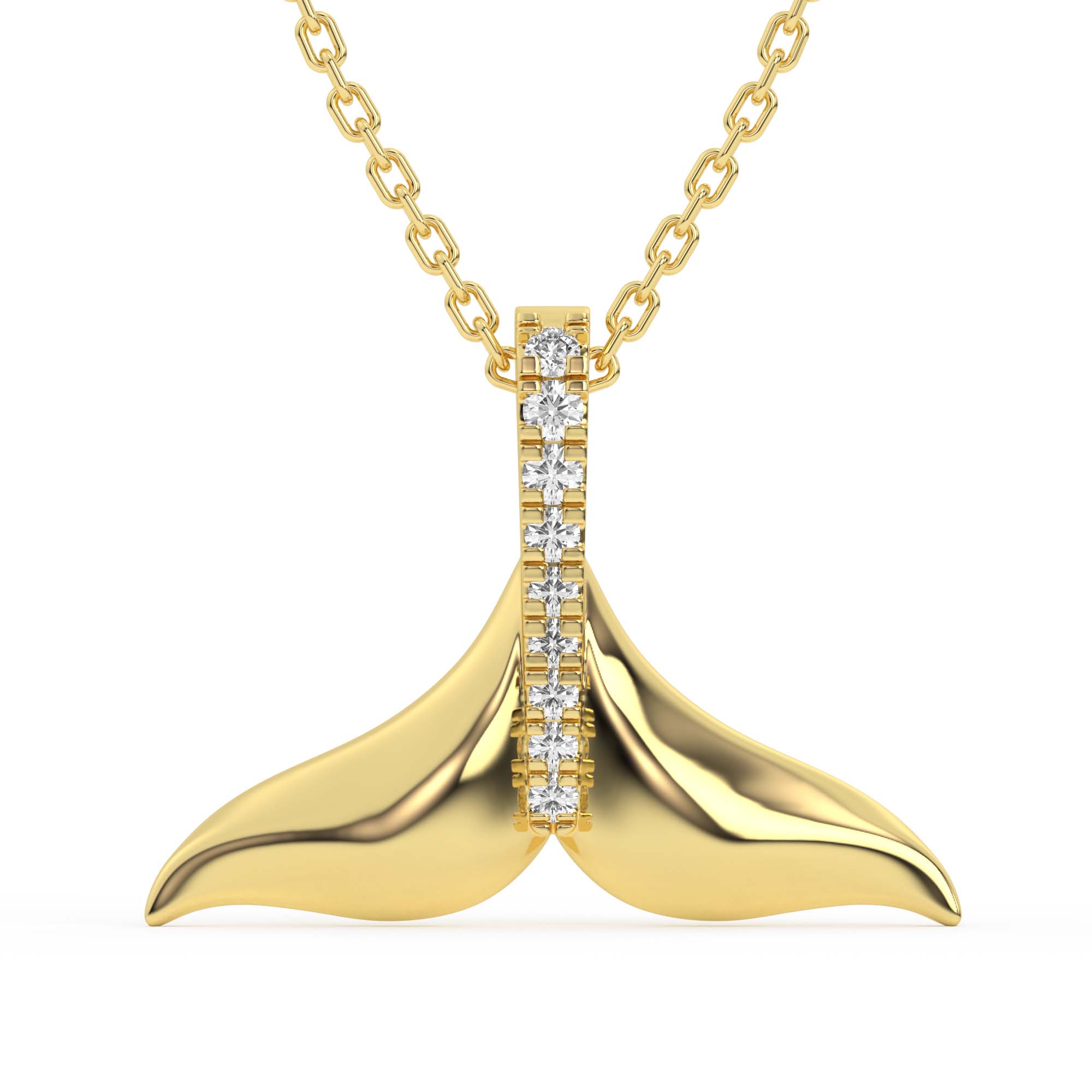 Pavé Whale Tail Diamond Pendant
