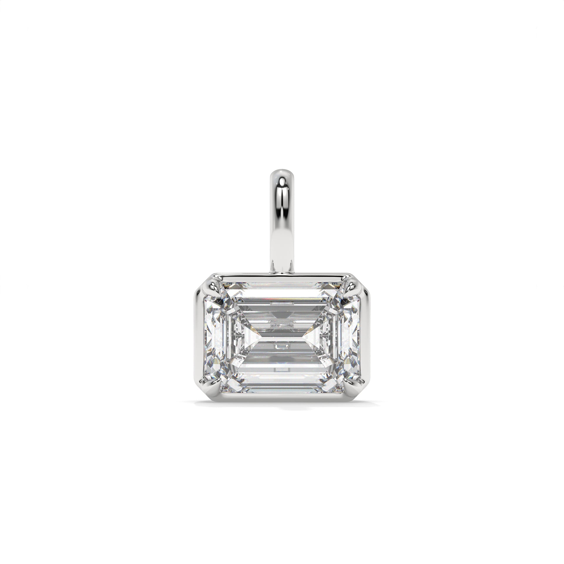 Emerald Cut East-West Lab Diamond Charm