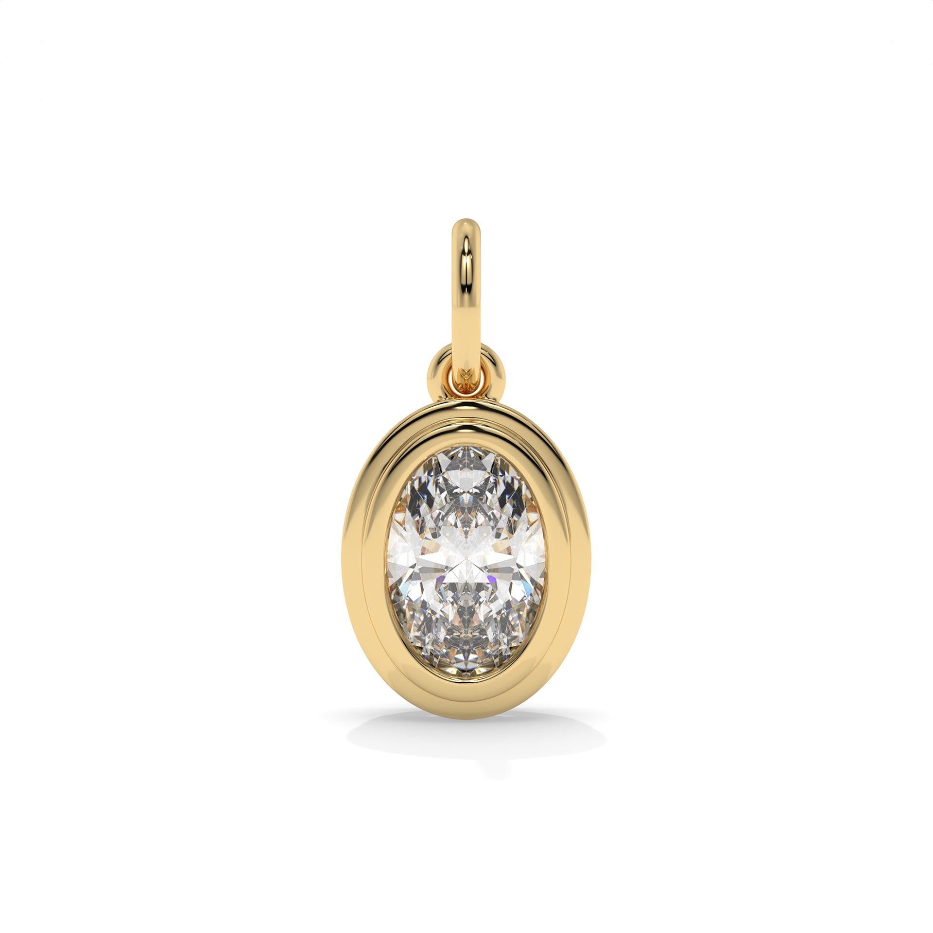 Step-Bezel Oval Lab Diamond Charm