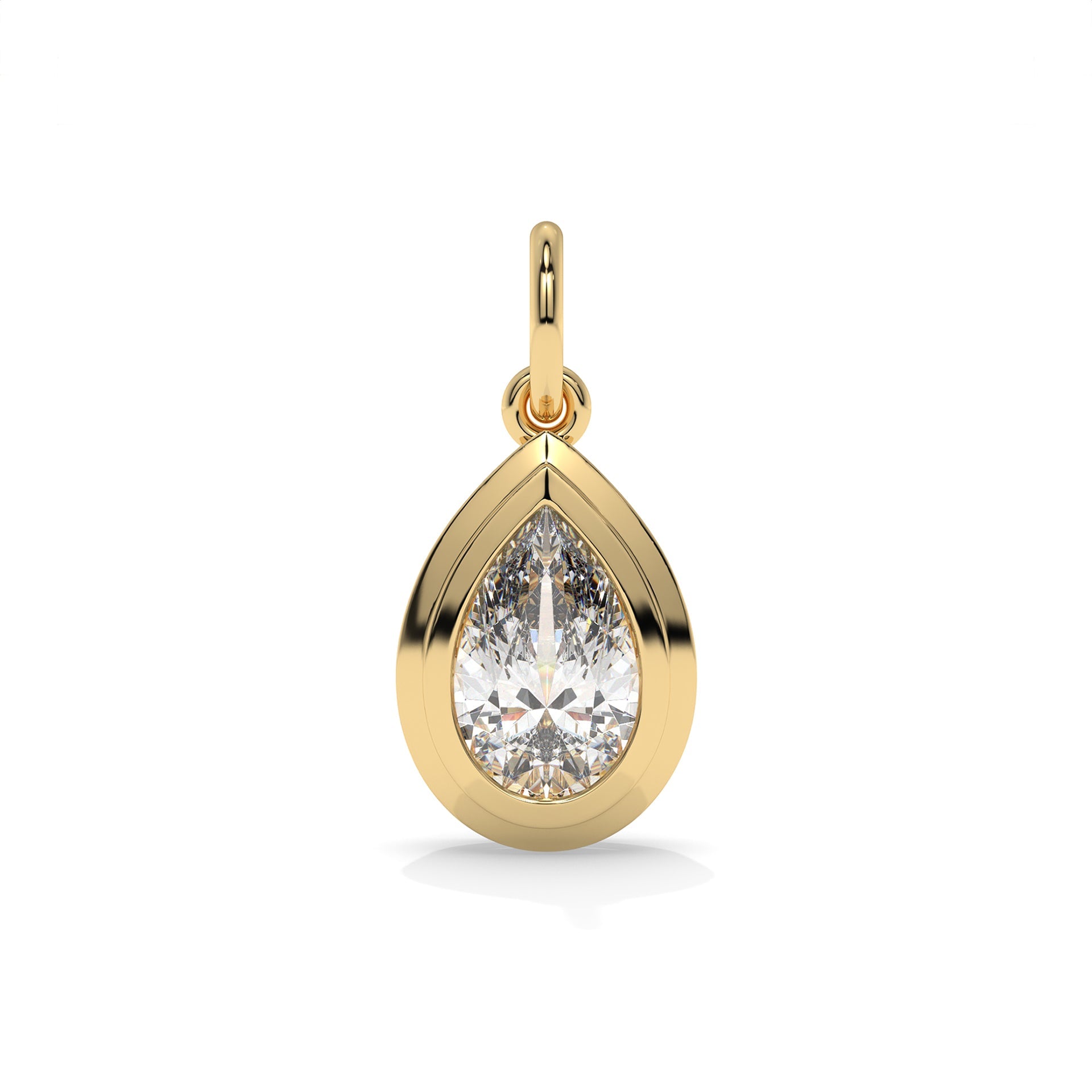 Step-Bezel Pear Lab Diamond Charm