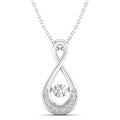 Infinity Tear Drop Dancing Diamond Pendant