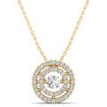 Small Double Diamond Halo Dancing Pendant