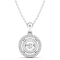 Double Halo Dancing Diamond Pendant