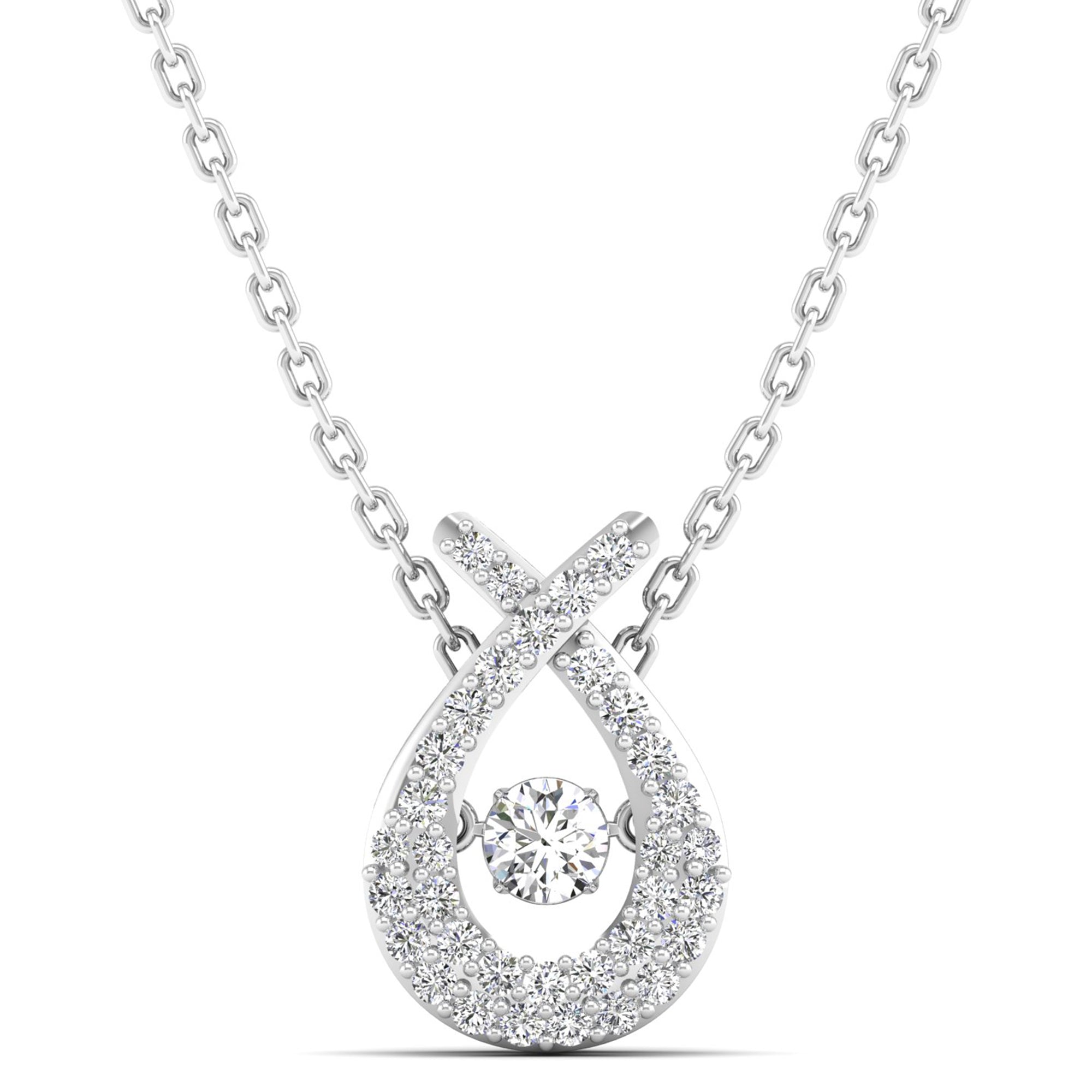 Wishbone Dancing Diamond Pendant