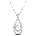 Double Tear Drop Dancing Diamond Pendant