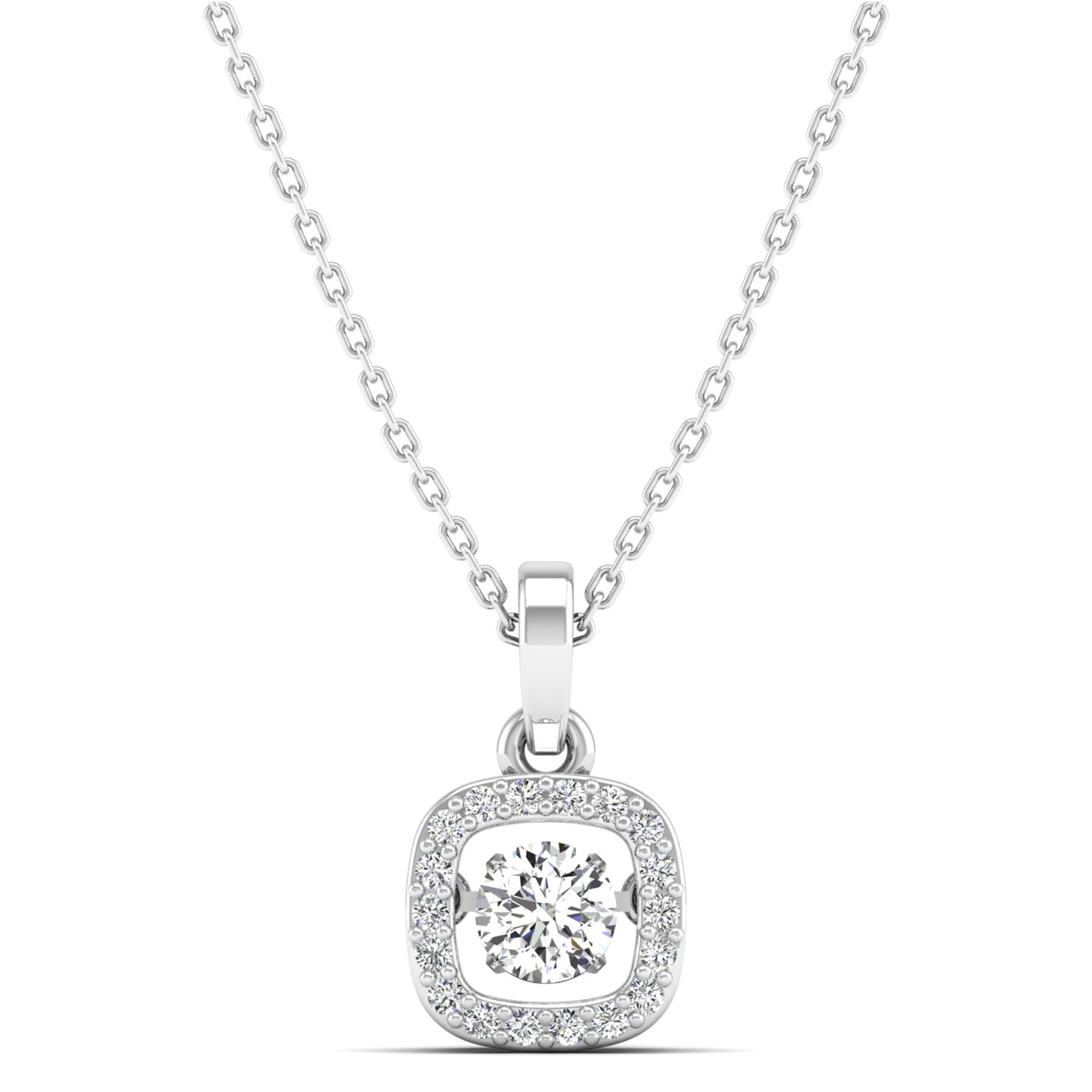 Cushion Halo Dancing Diamond Pendant