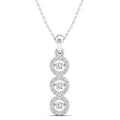 Small Triple Halo Dancing Diamond Pendant