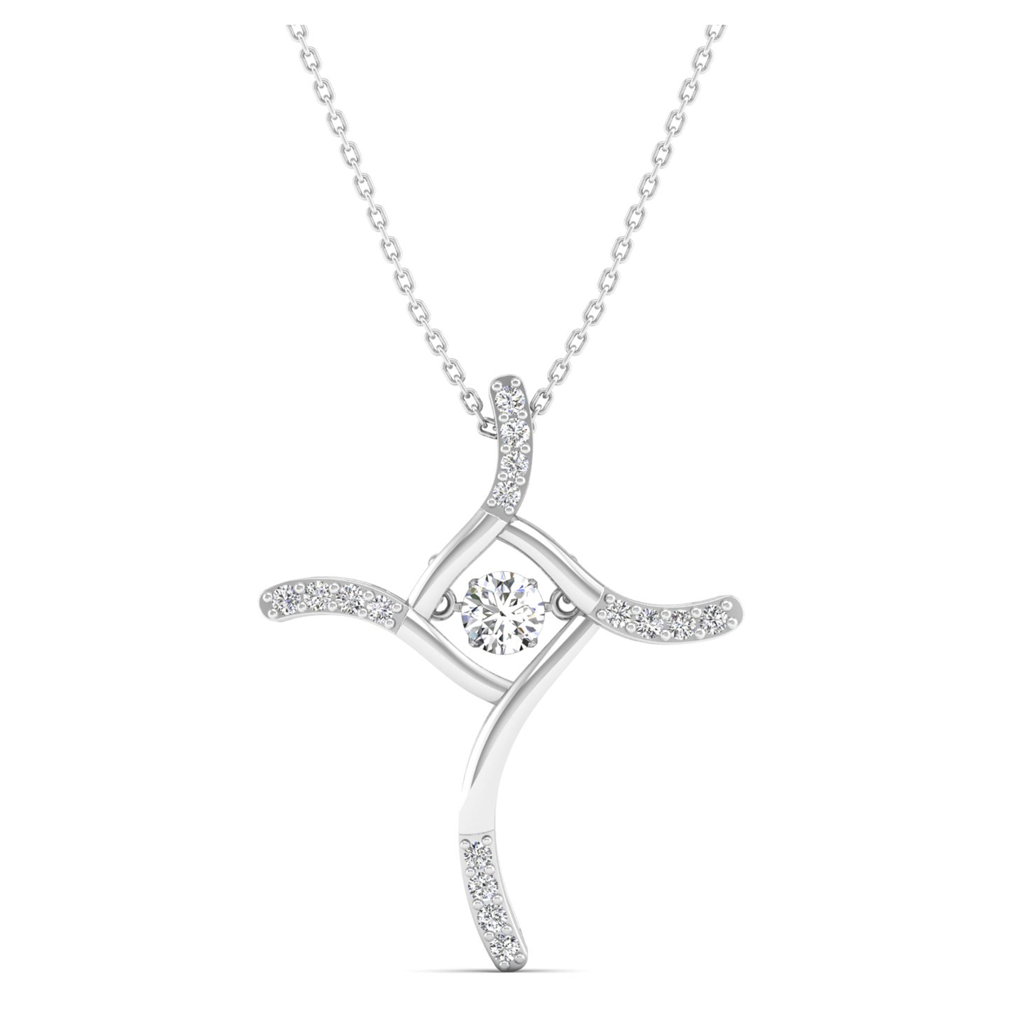 Elegant Cross Dancing Diamond Pendant