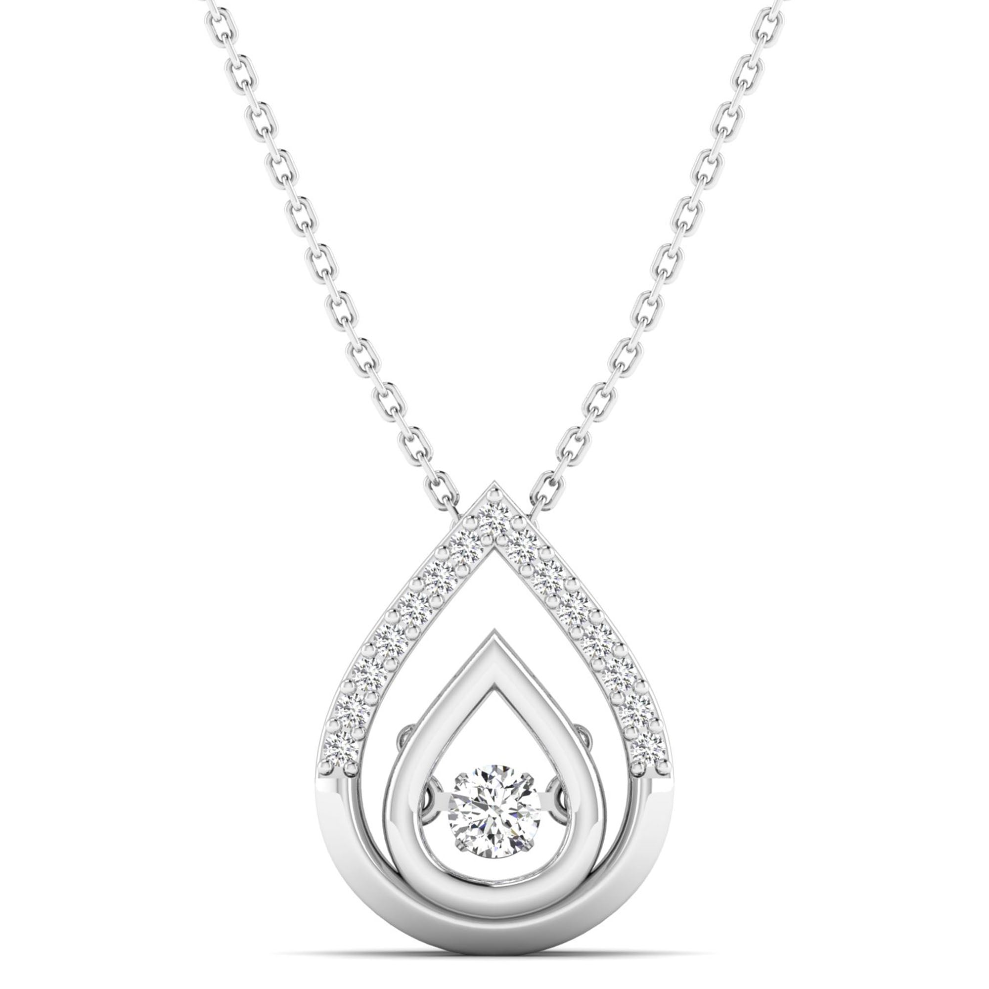 Dew Drop Dancing Diamond Pendant