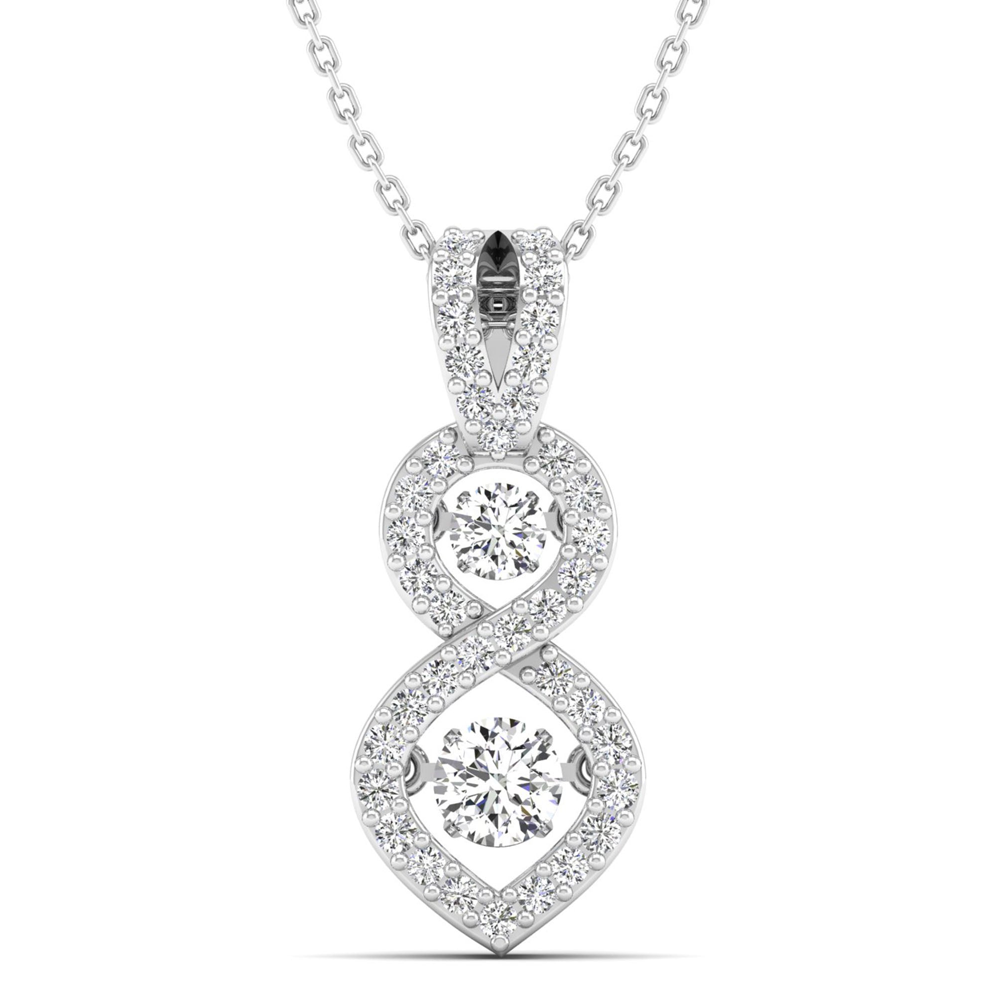 Twinkling Double Infinity Dancing Diamond Pendant