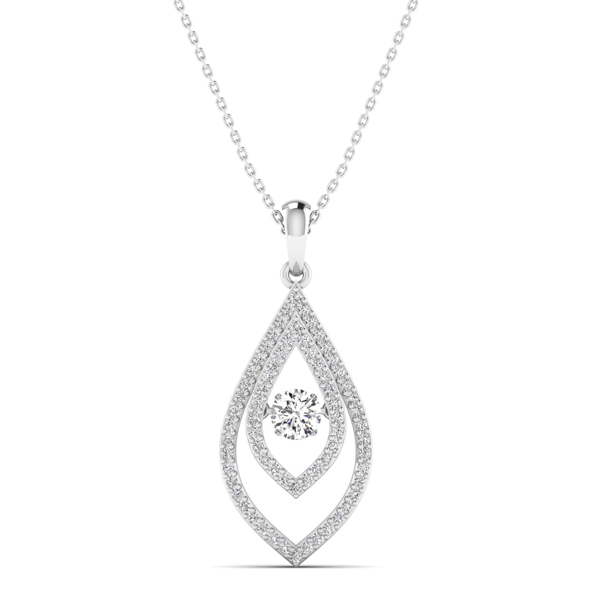 Lisa Tear Drop Dancing Diamond Pendant