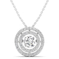 Large Double Halo Dancing Diamond Pendant