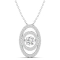 Nested Oval Dancing Diamond Pendant