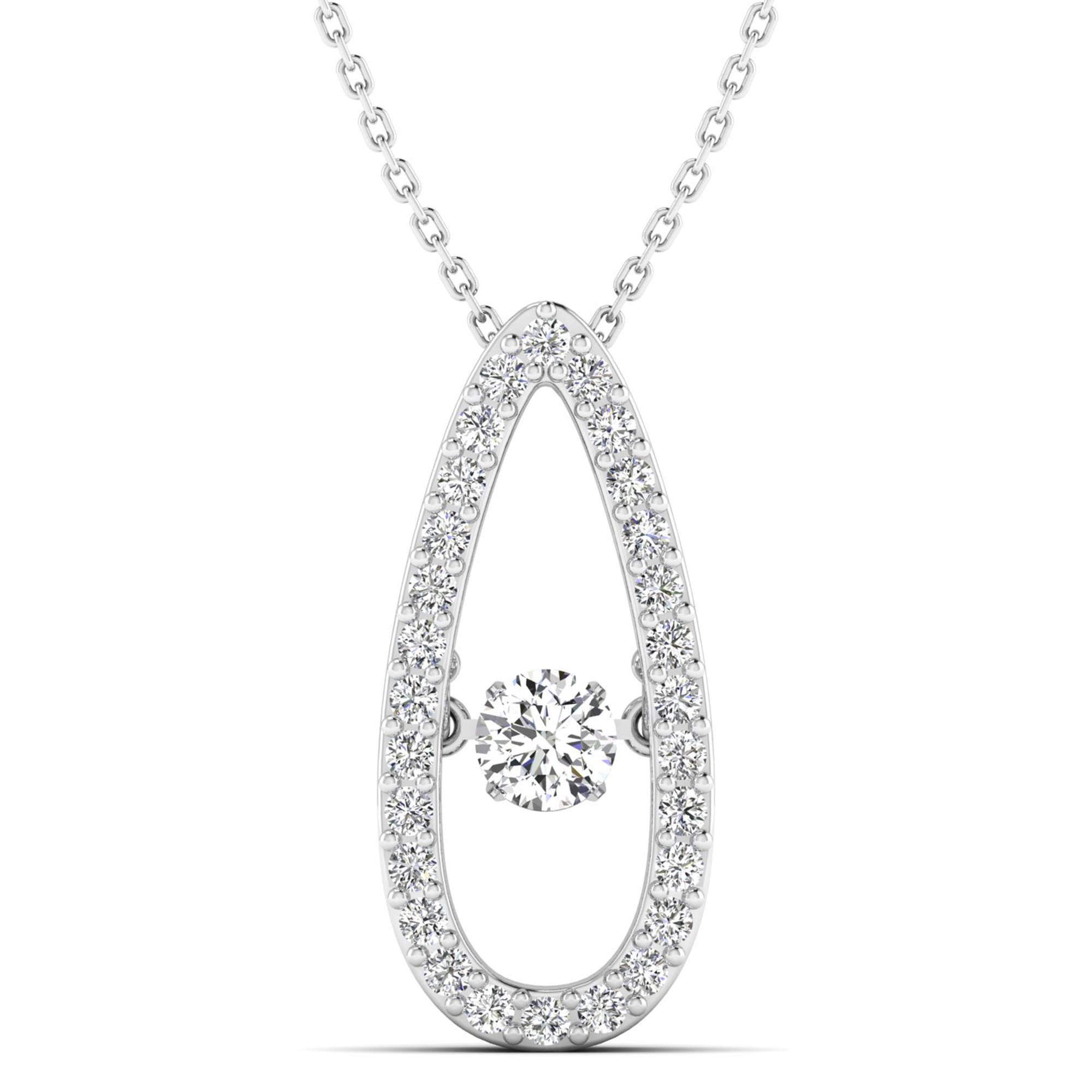 Oblong Dancing Diamond Pendant