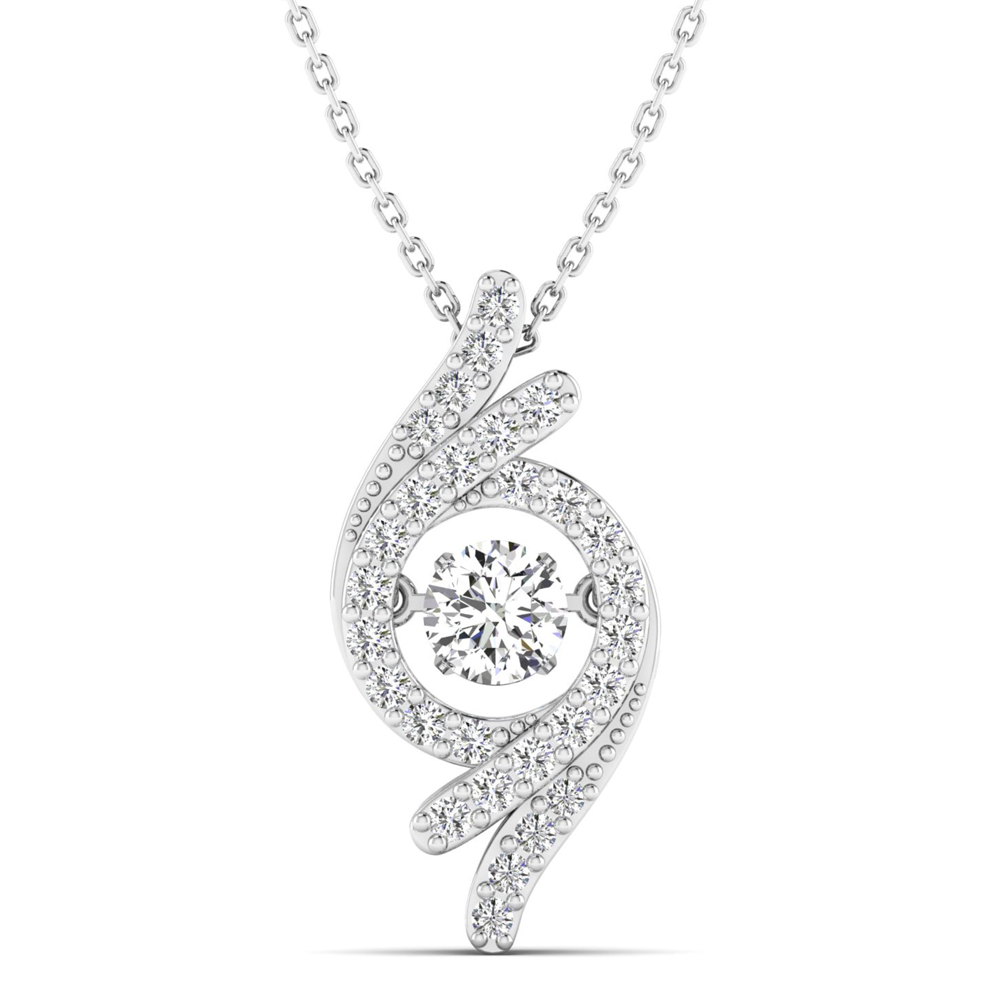 Double Cyclone Dancing Diamond Pendant