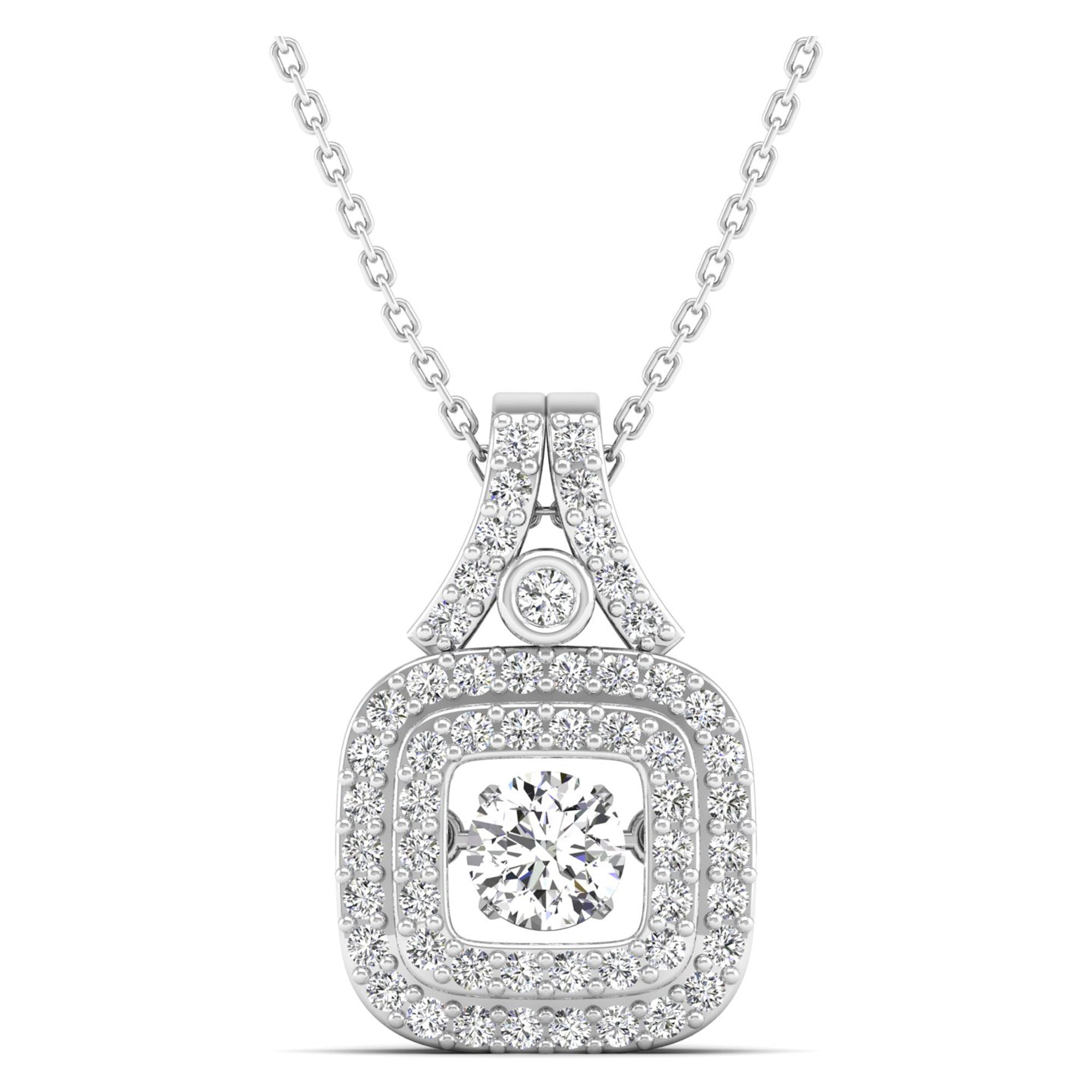 Accent Square Infinity Dancing Diamond Pendant