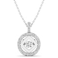 Nested Square and Circle Dancing Diamond Pendant